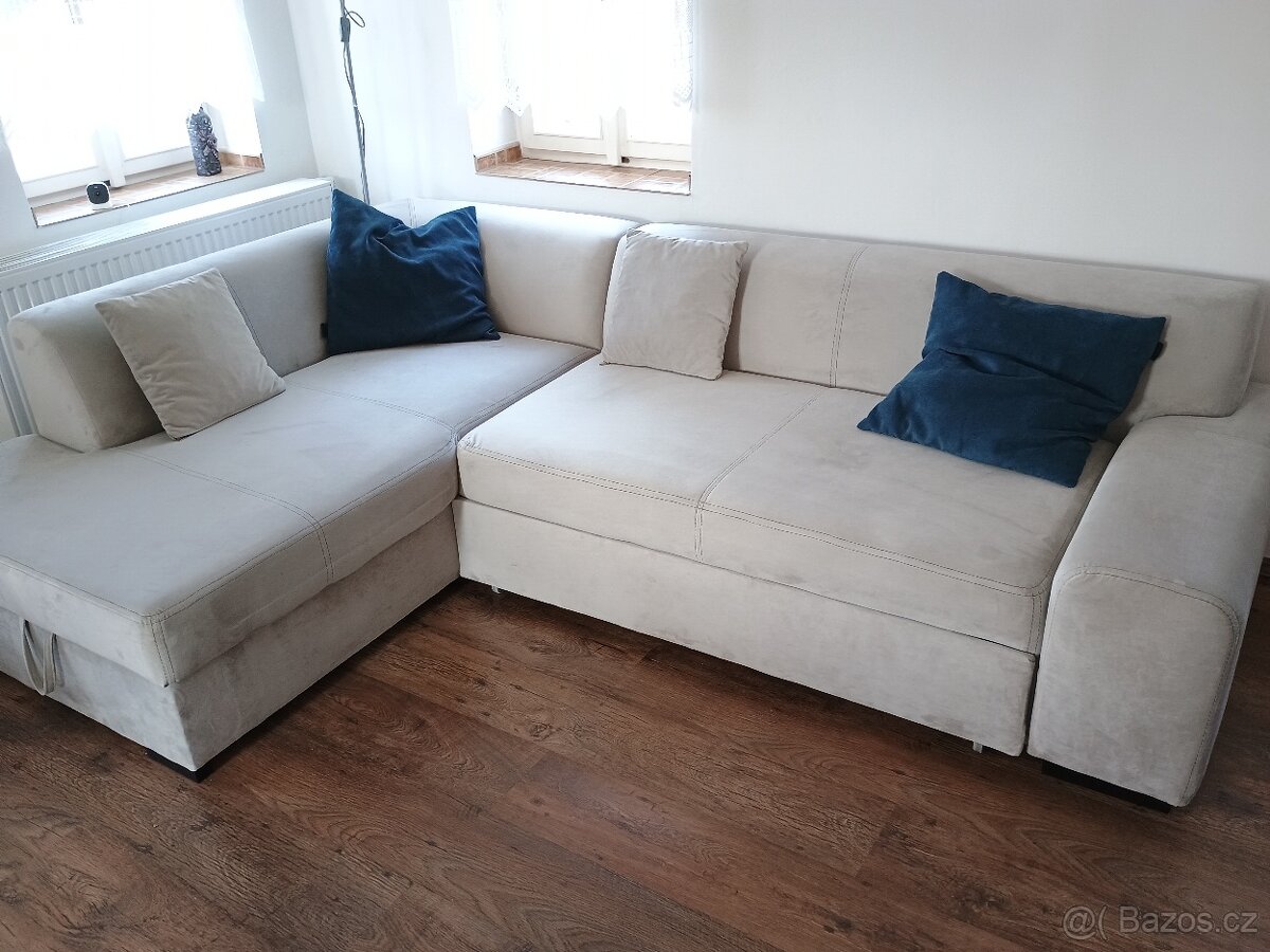 Zánovní sedačka rozkládací šedá