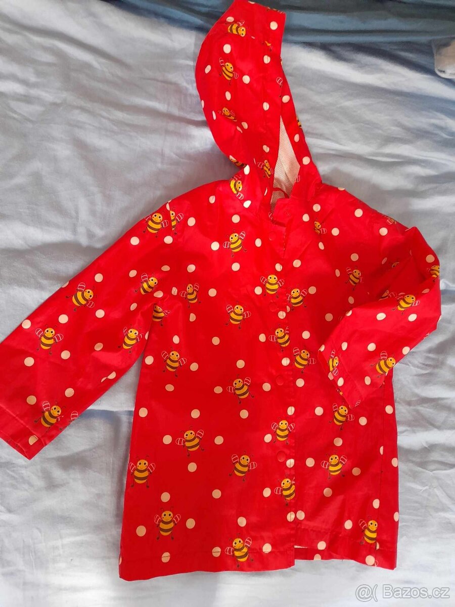 Dívčí bundička / pláštěnka - milý vzor - 4-5 let