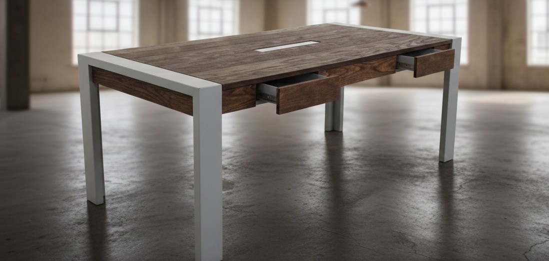 Hezký kovodřevěný stul