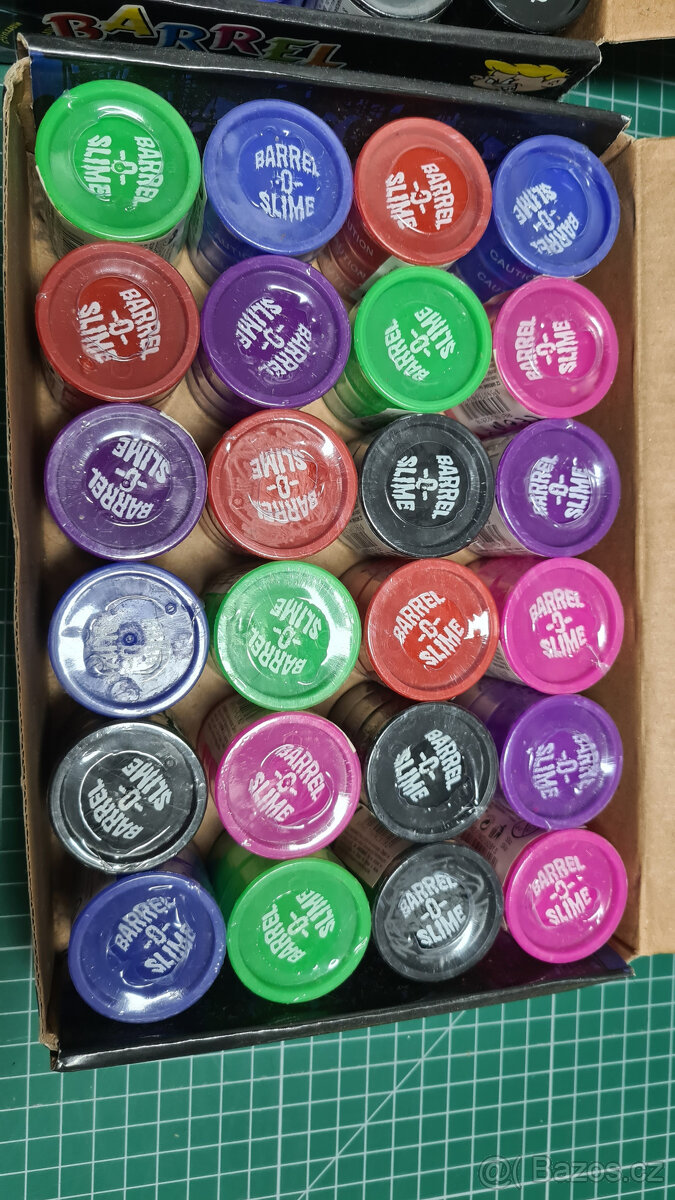 Dětský sliz zábavný v plastovém barelu malý 5cm 24ks