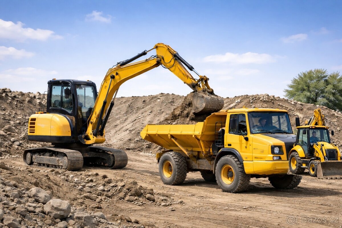 Práce bagr, dempr