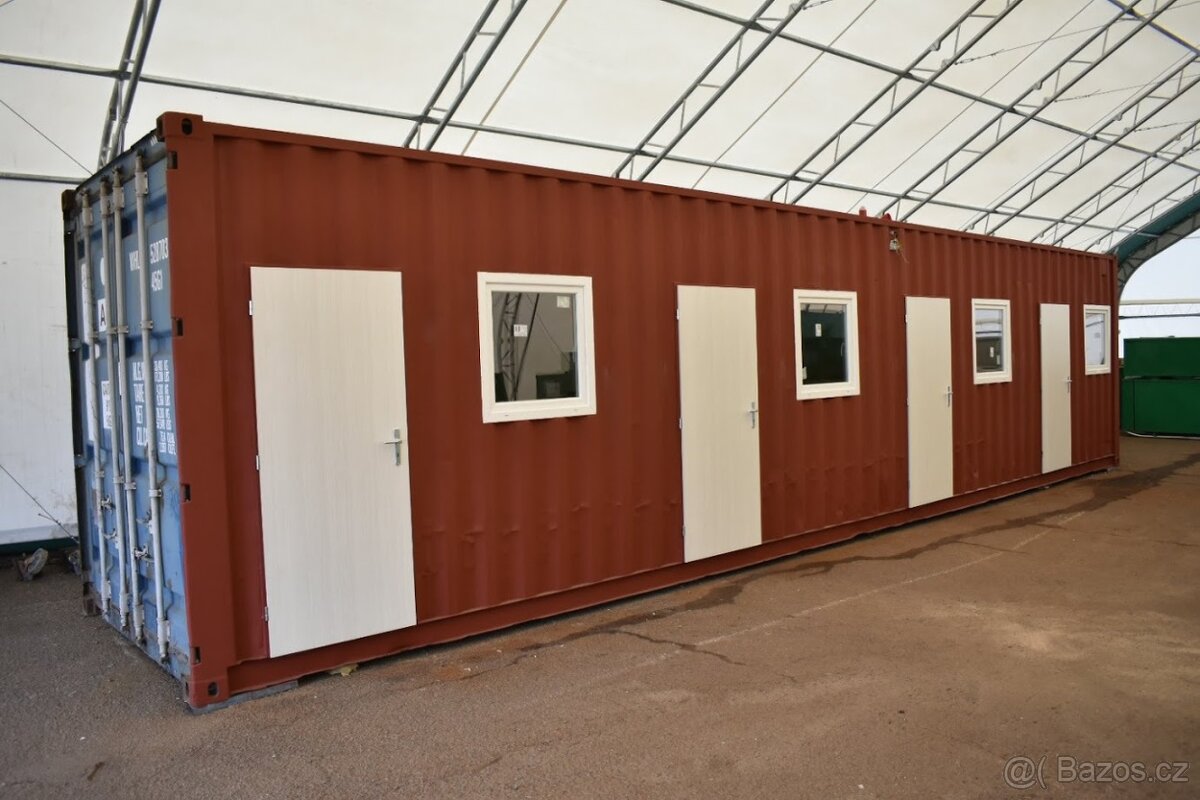 Obytný / kancelářský kontejner 40’ – 4 místnosti