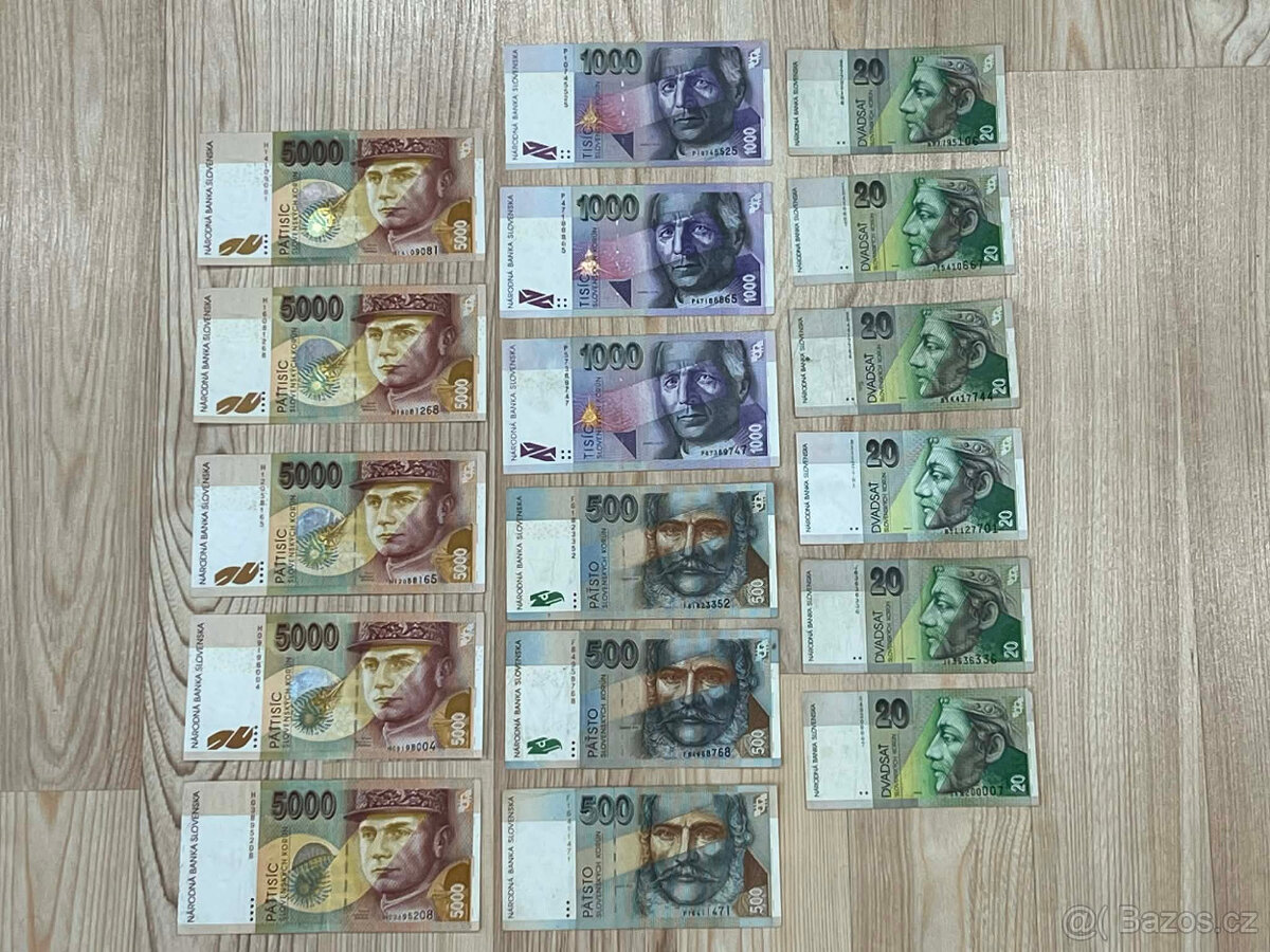 Slovenské bankovky / koruny pred eurom