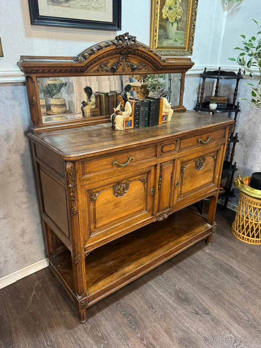 Starožitný příborník se zrcadlem (142015)