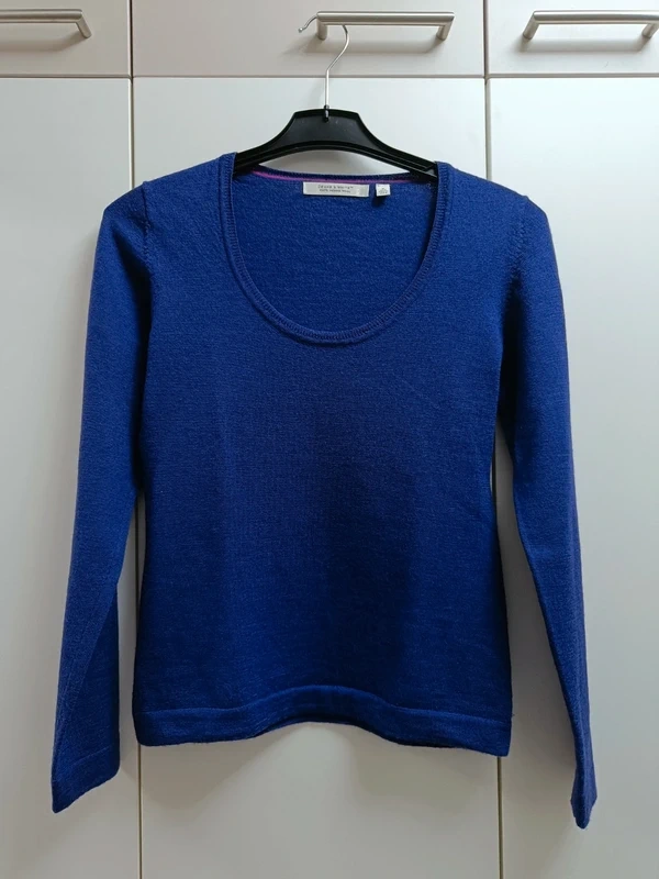 Dámský modrofialový merino svetr, vel. M