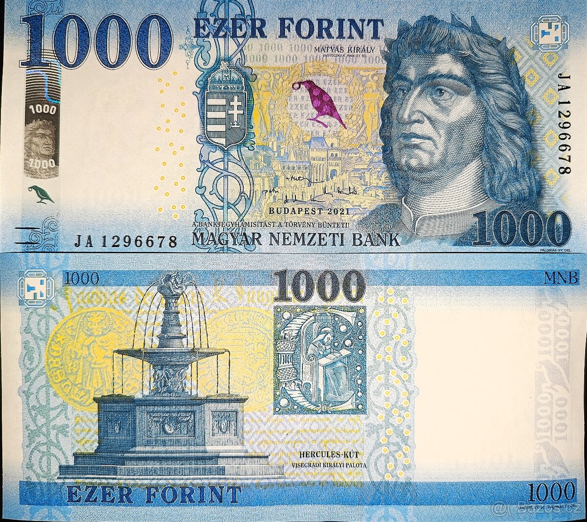 1000 forintů Maďarsko 2021 UNC Pick #203c