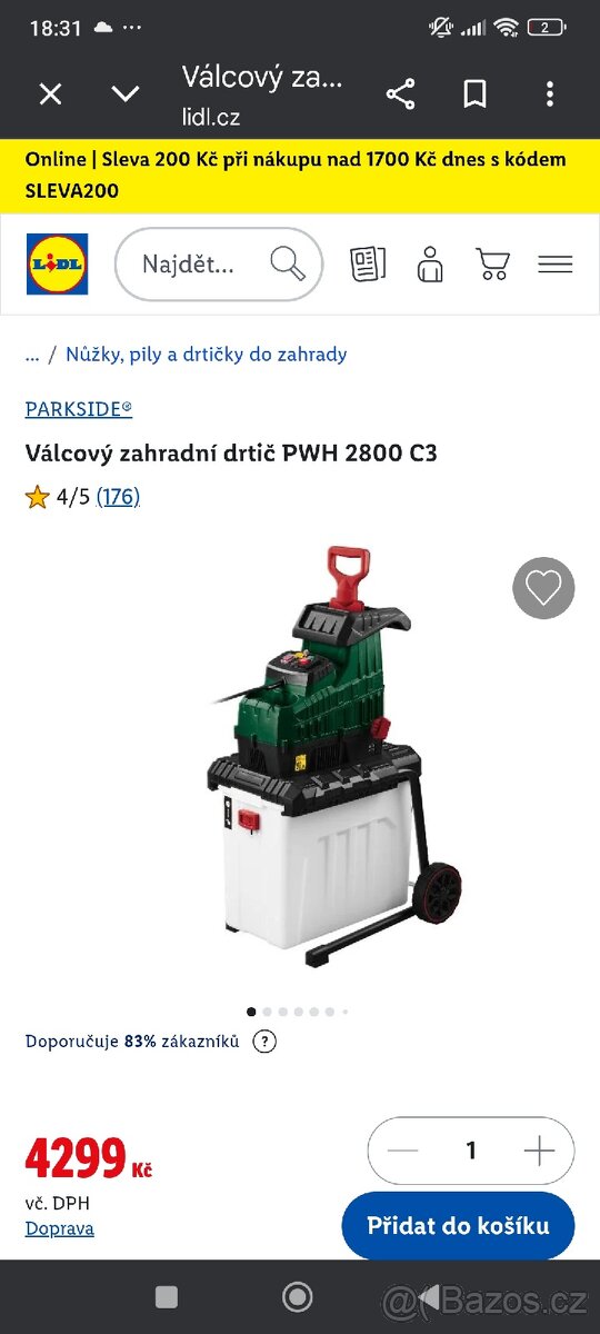 Zahradni drtič Parkside Turbo