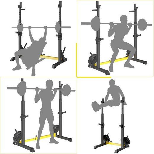 Multifunkční stojan na dřepy, benchpress, bradla