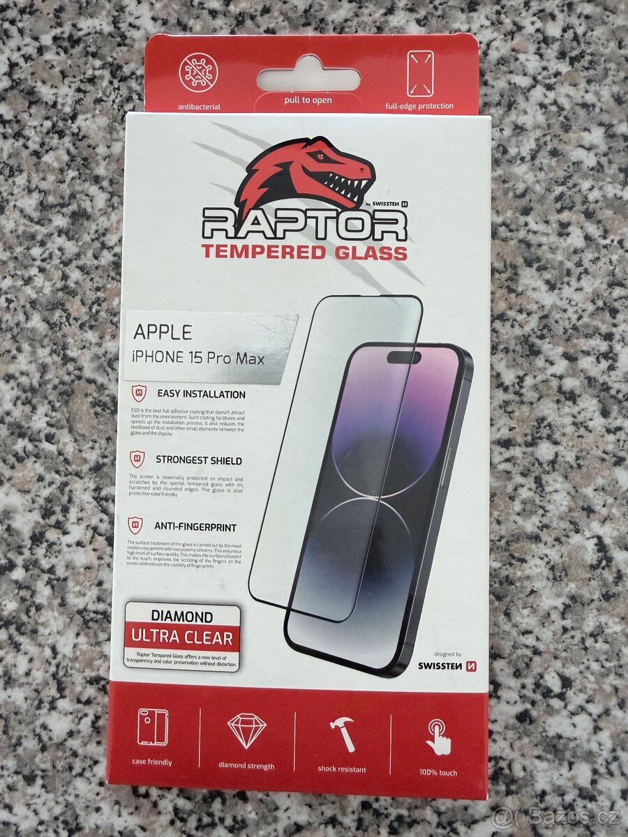 Ochranné sklo Raptor iPhone 15 pro max