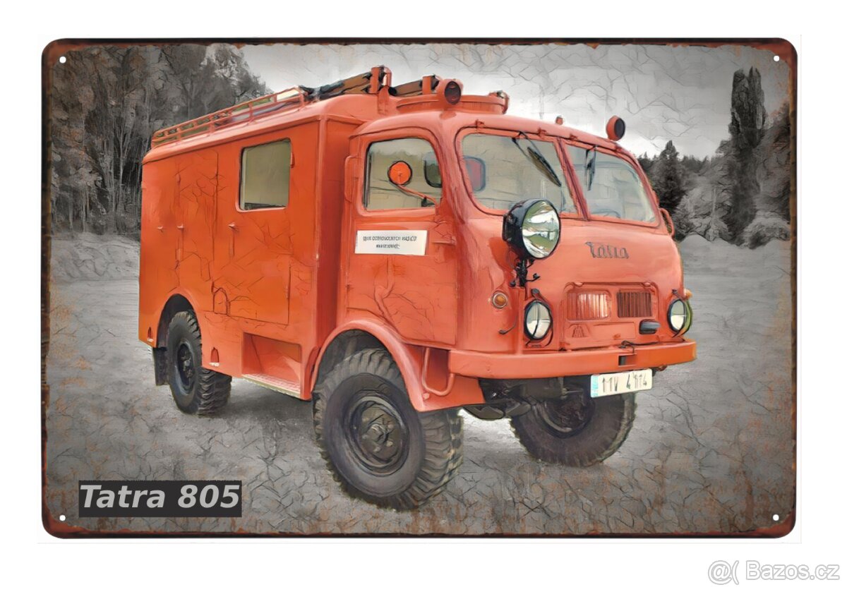 plechová cedule - Tatra 805 požární