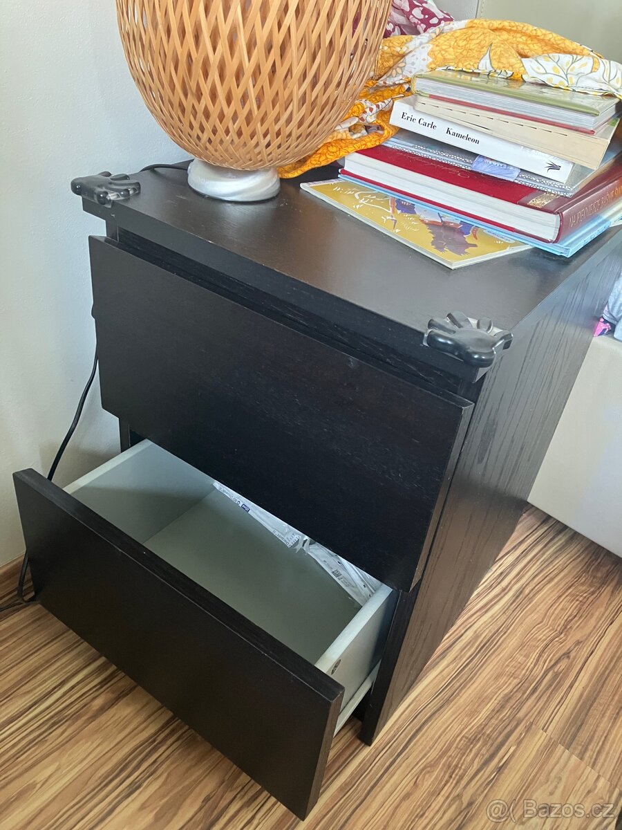 MALM komoda se 2 zasuvkami IKEA cerna