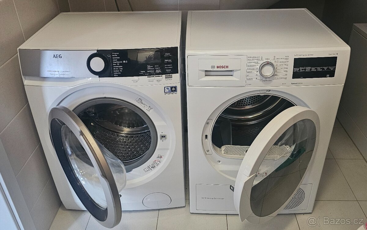 Set pračky AEG a sušičky BOSCH, PLNĚ FUNKČNÍ