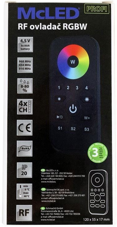 Ovladac McLED RF. RGBW