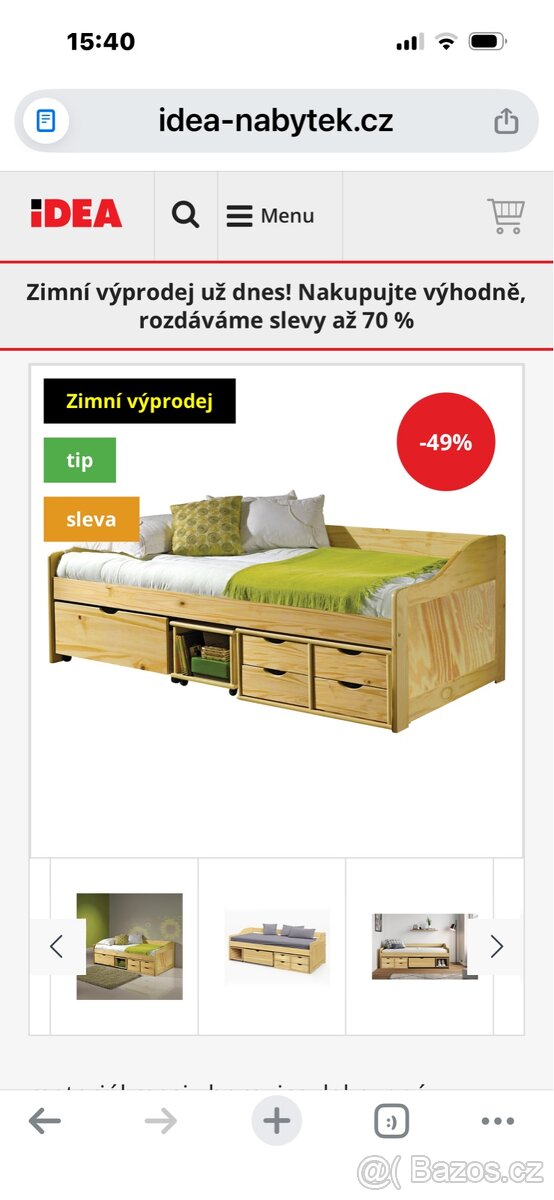 Dětská postel s úložným prostorem