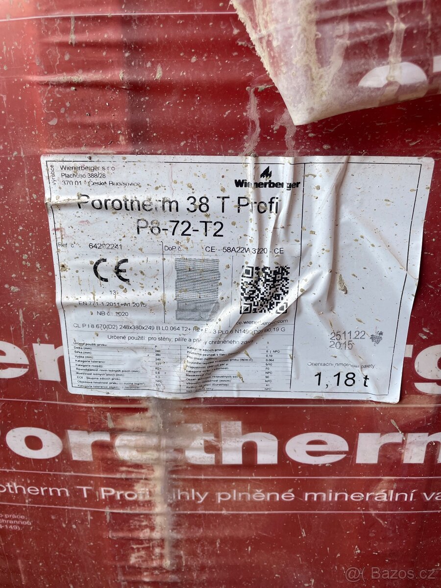 Cihla Porotherm 38 T Profi