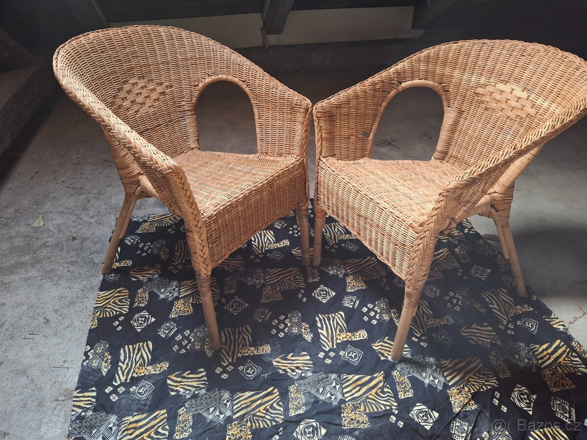 Křesílka ratan IKEA set 2ks