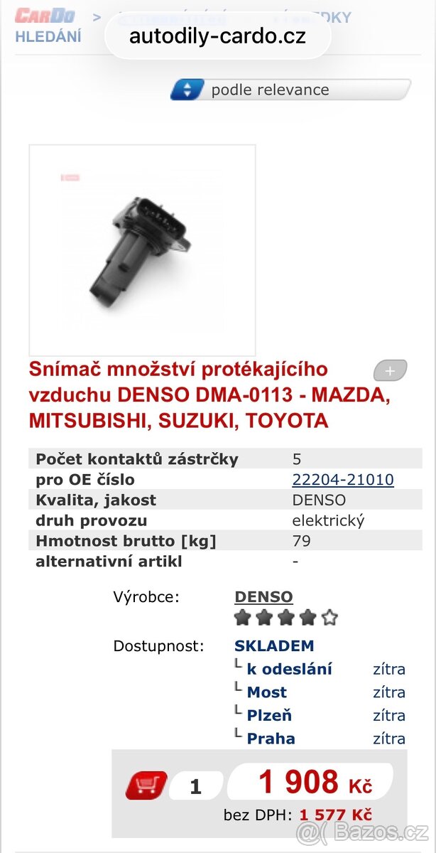 Váha vzduchu Denso DMA 0113