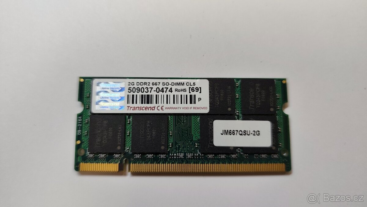 RAM 2 GB, DDR2, Transcend