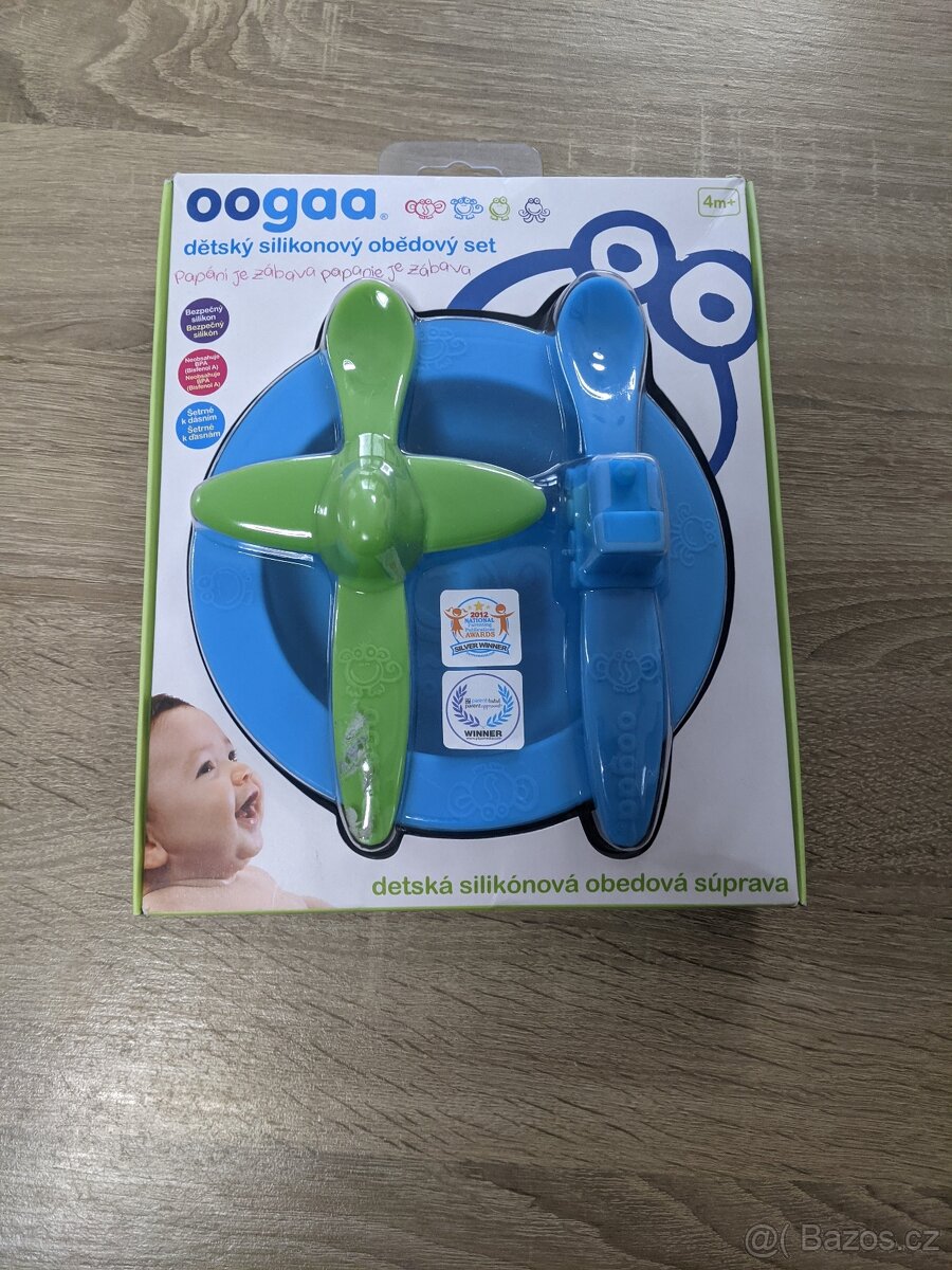 OOGAA - Sada nádobí - miska + 2 lžíce silikon