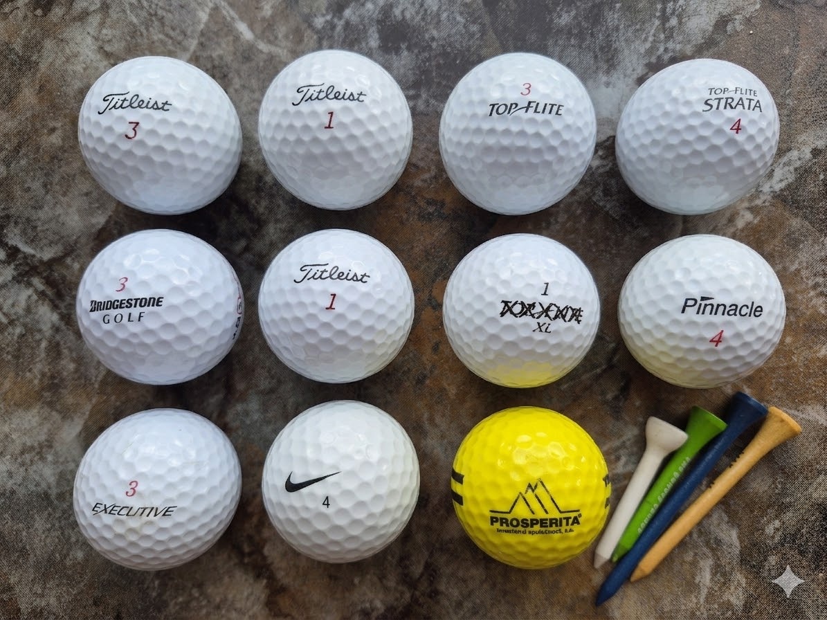 11x značkový golfový míček + týčka - startovací set