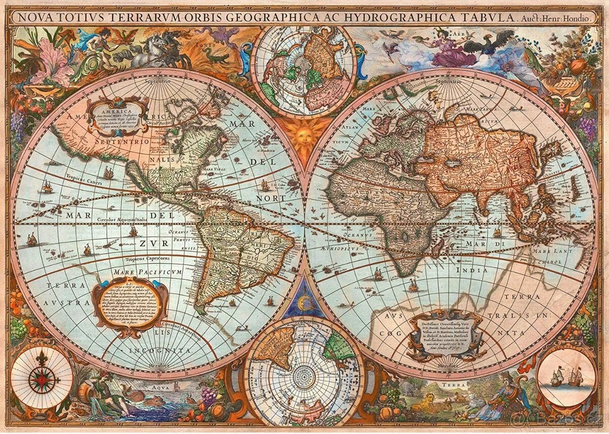 Puzzle Historická mapa světa 3000 dílků