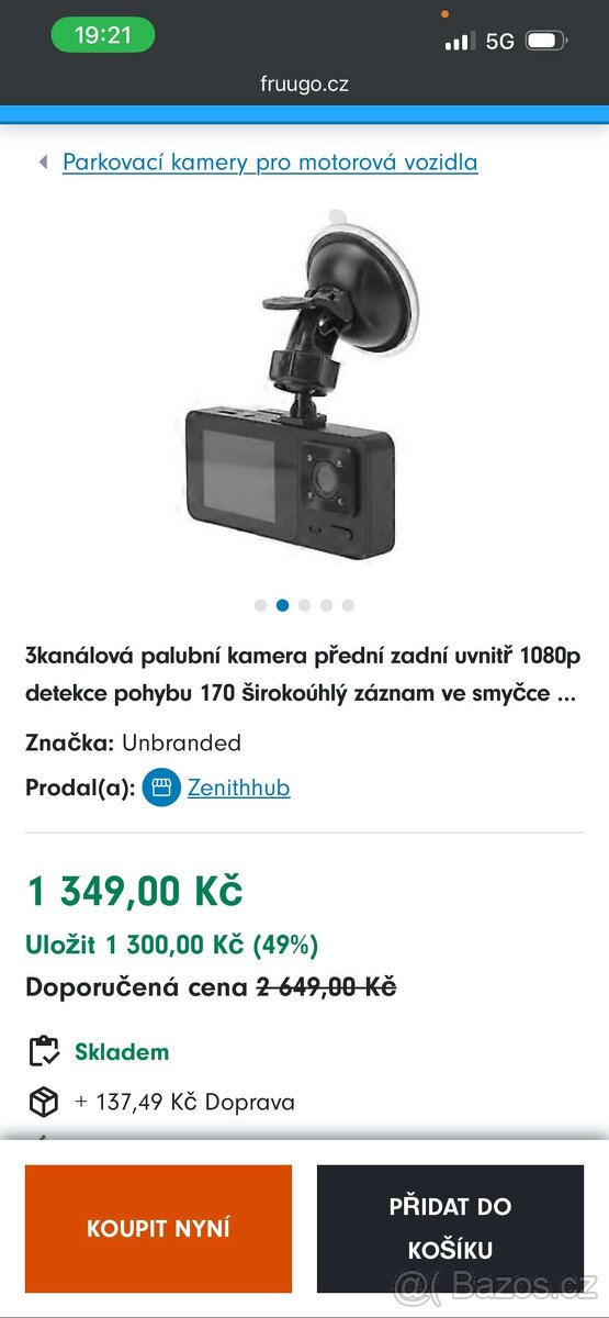 Prodám auto kameru