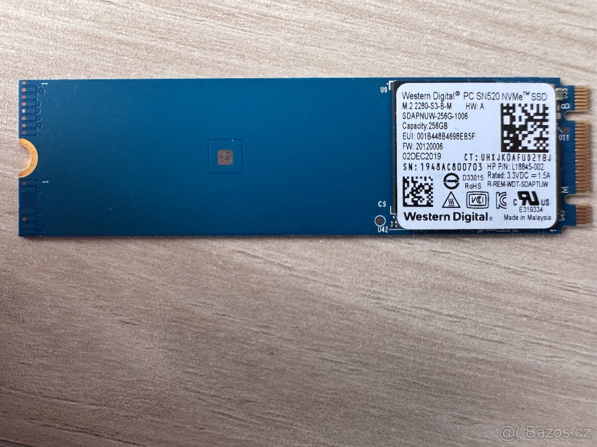 M.2 SSD WD 256GB + Transcend 512GB