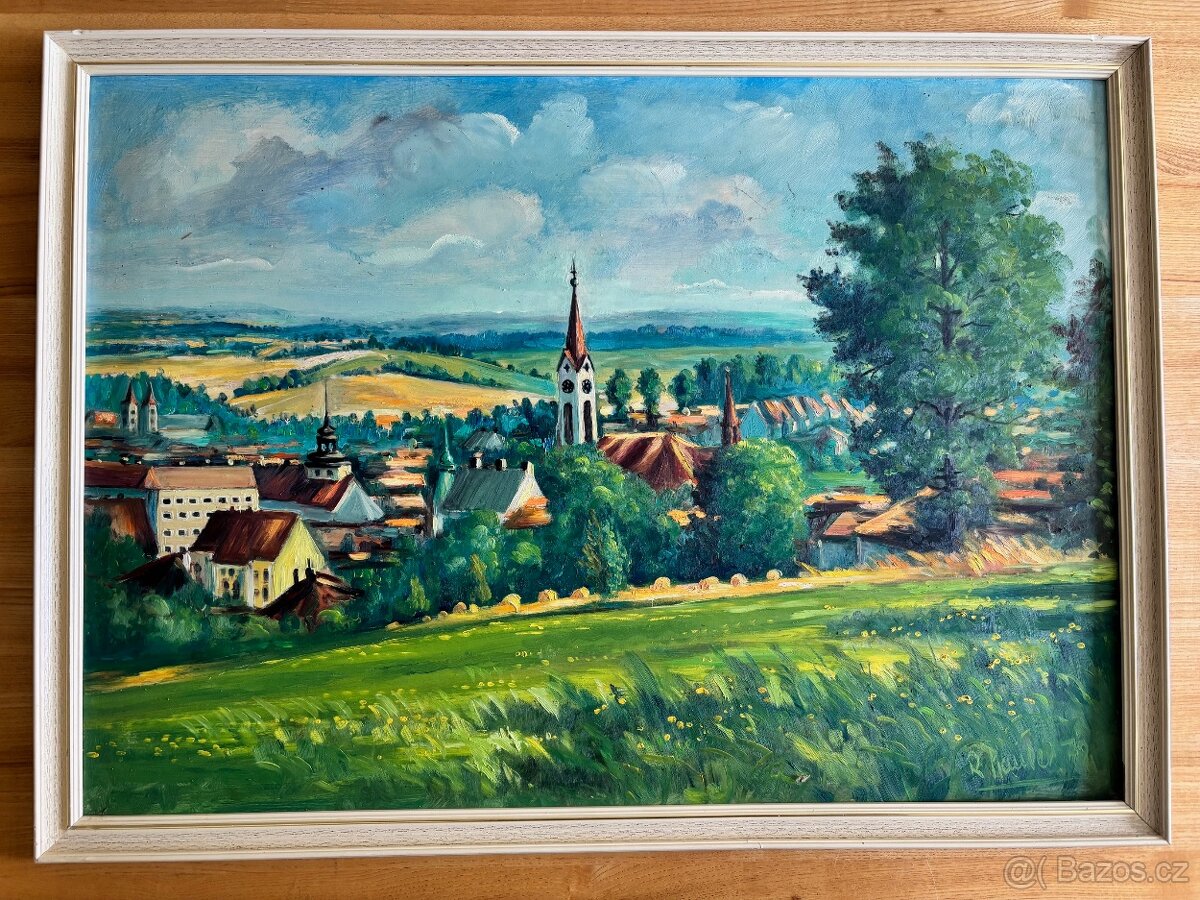 Obraz Rudolf Mauler, Milevsko 1972, olej 55x76