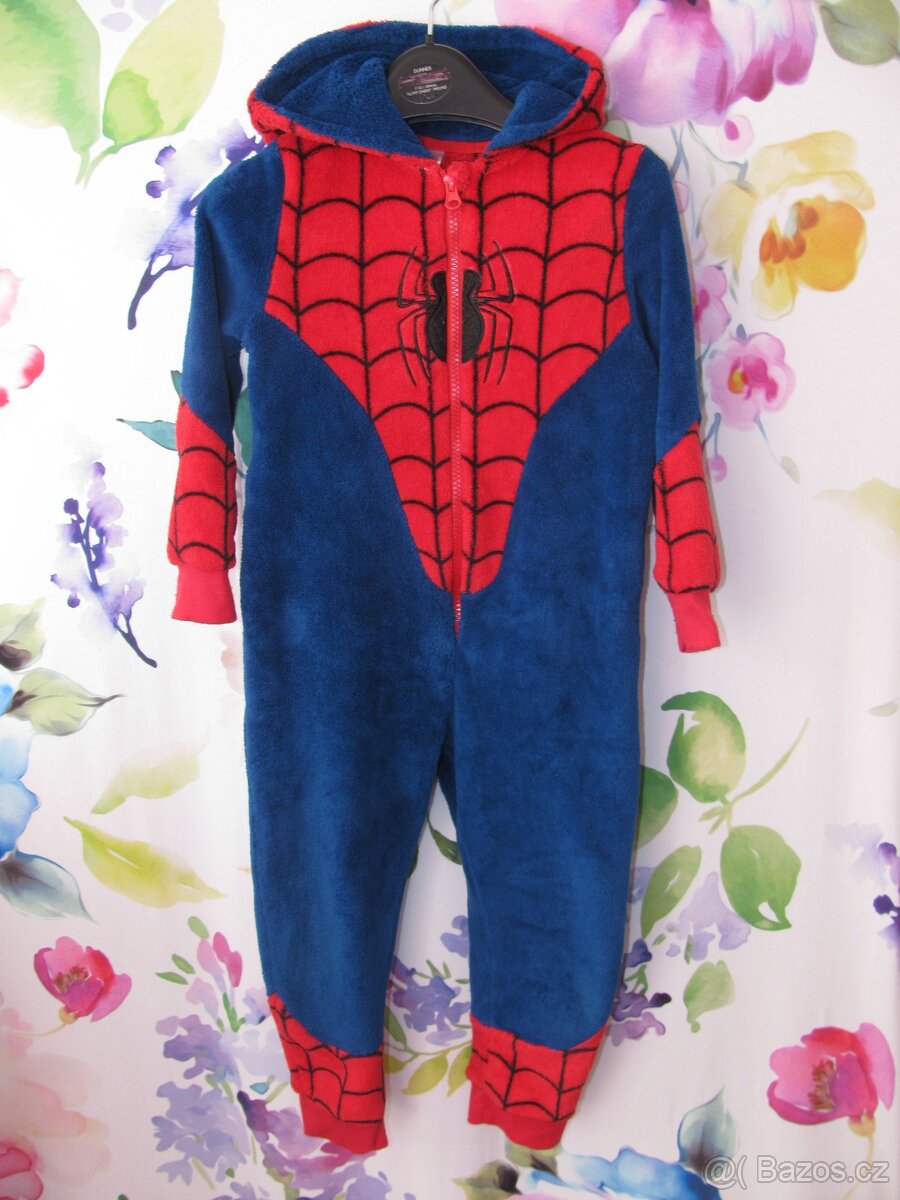 Fleesový overal na spaní Spiderman v.110