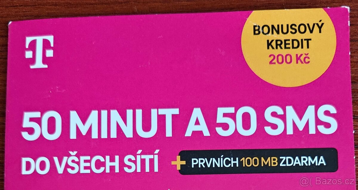 Předplacená SIM karta T-Mobile s kreditem - NOVÁ