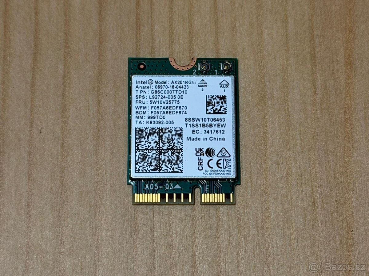 WiFi 6 karta INTEL AX201NGW, M.2 (2)
