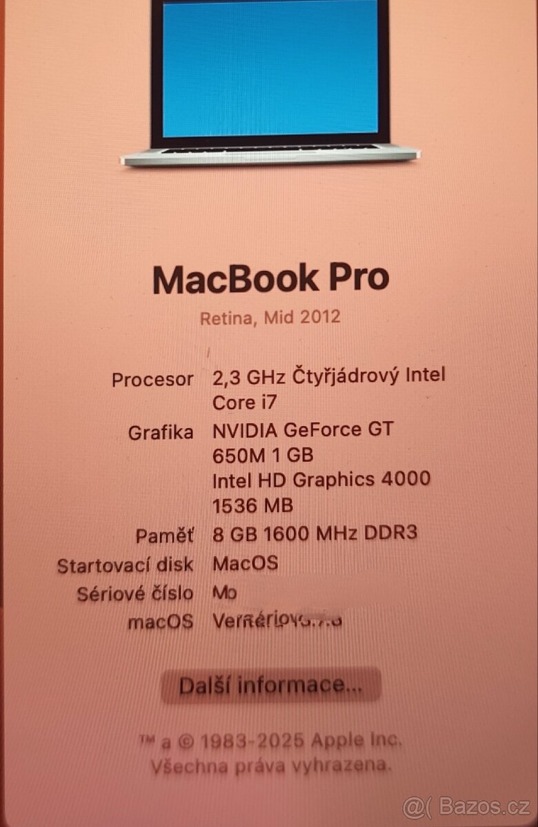 MacBook Pro 2012-Retina displej 15"