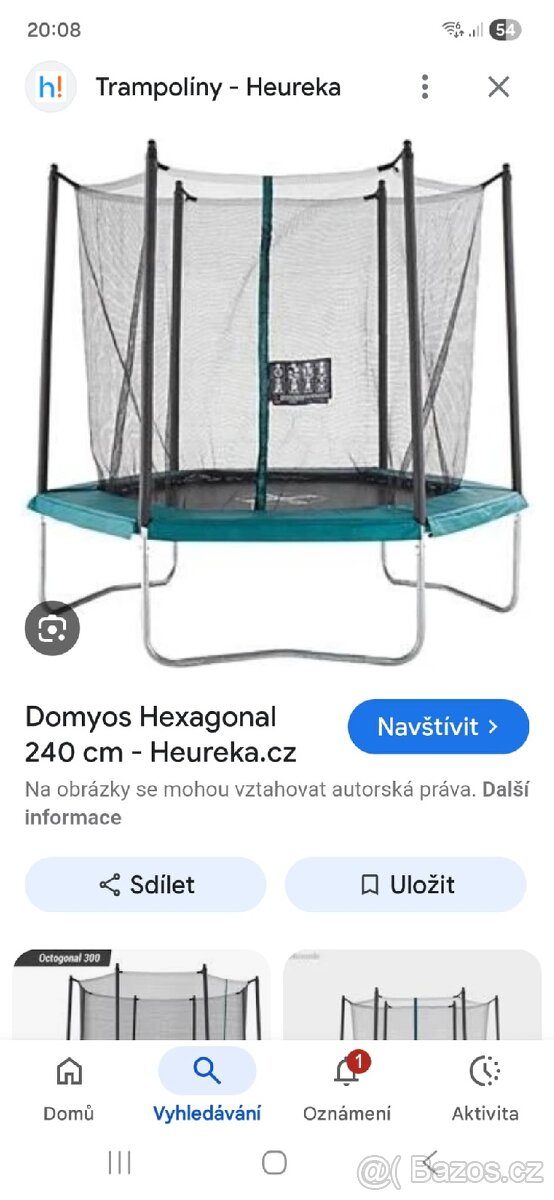 Trampolina mala prumer 240cm topstav