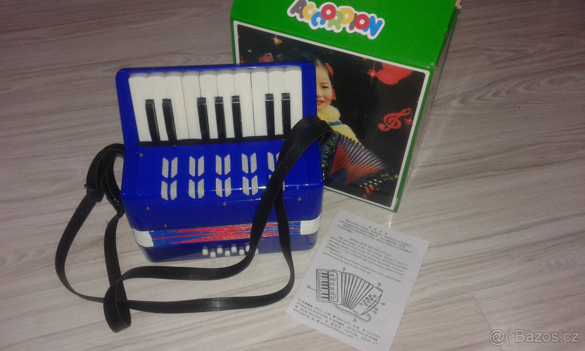 Nová tahací harmonika dětská-větší/akordeon modrý