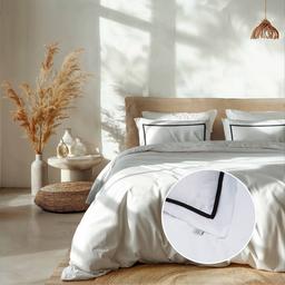 Dekbedovertrek Hotel Deluxe - Eenpersoons (140x220 cm) - Wit/ Rood/ Blauw/ Paars Microvezel - Dessin: Effen - Luna Bedding - Dekbed-Discounter.nl