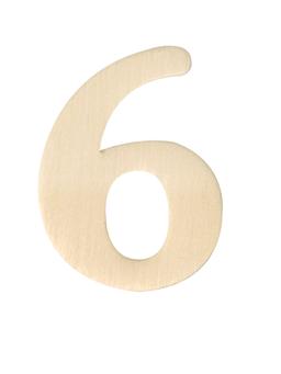 Houten cijfer 6