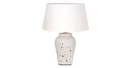 Home sweet home tafellamp vaaslamp Luke grijs/beige keramiek & lampenkap Melrose - warmwit