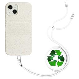 String Series iPhone 14 Biologisch Afbreekbaar Hoesje met Band - Wit