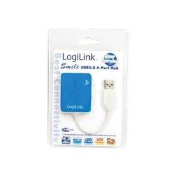 LogiLink Smile USB 2.0 4-poorts Hub - Blauw