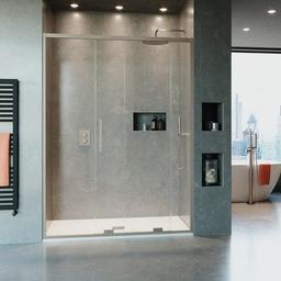 Crosswater Optix 10 schuifdeur 120x200cm 10mm veiligheidsglas met softclose RVS geborsteld OXSLVC1200