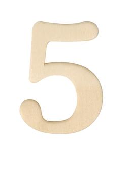 Deurcijfers houten cijfer 5
