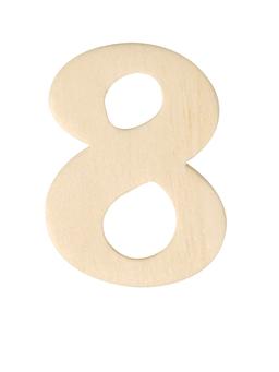 Deurcijfers houten cijfer 8