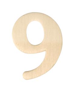 Deurcijfers houten cijfer 9