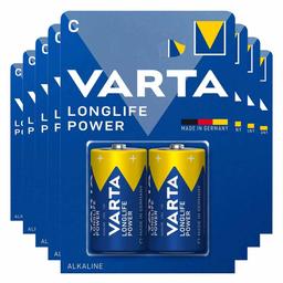 8x Varta Longlife Max Power Alkaline Batterijen C 2 stuks