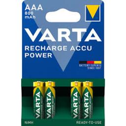 Varta Recharge Accu Power Oplaadbare Batterijen AAA 800mAh 4 stuks
