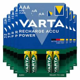8x Varta Recharge Accu Power Oplaadbare Batterijen AAA 800mAh 4 stuks