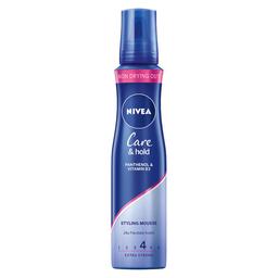 6x Nivea Care&Hold Styling Mousse Extra Strong 150 ml