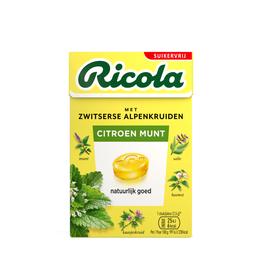 6x Ricola Keelpastilles Citroen Munt Suikervrij Doosje 50 gr