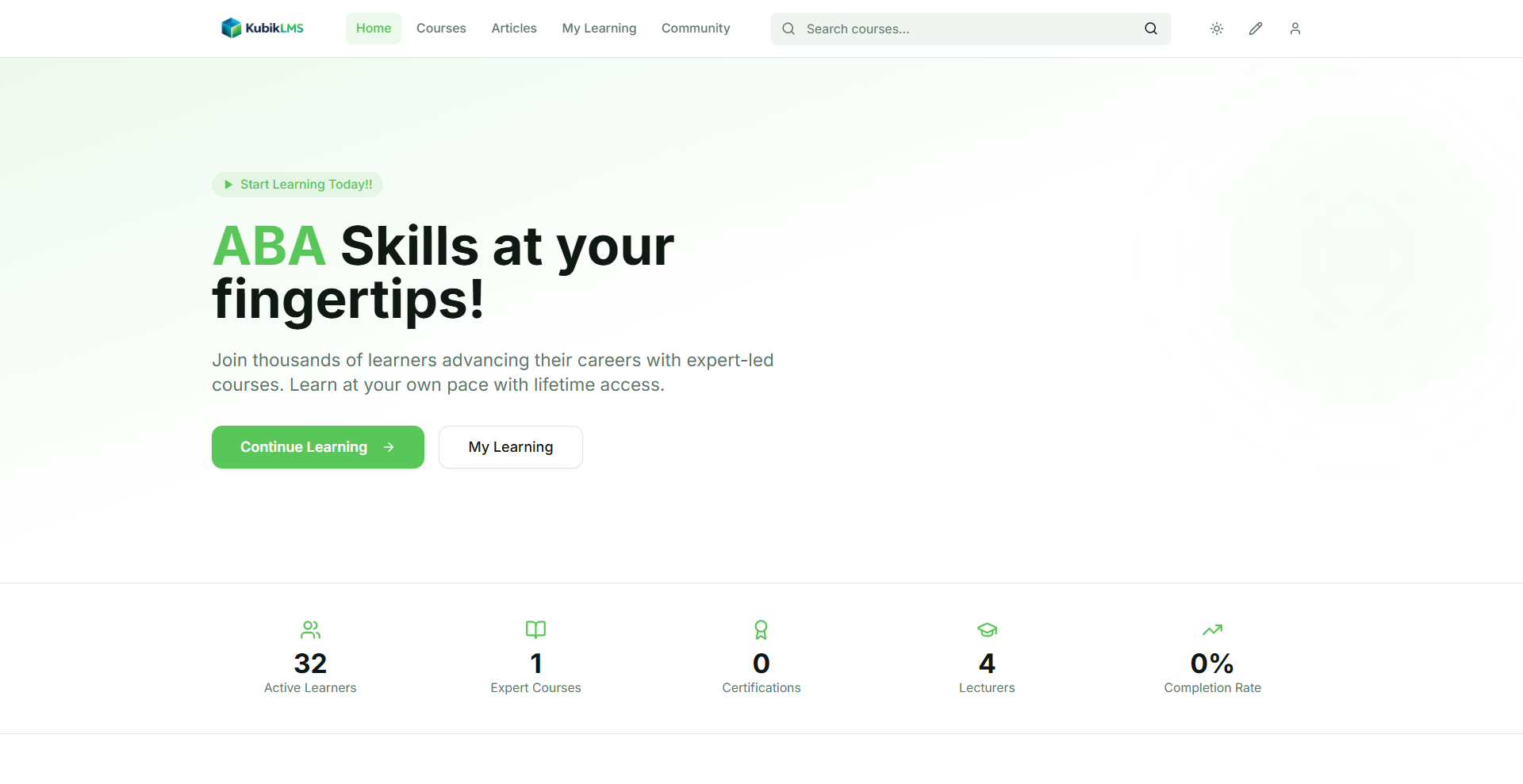 LMS homepage