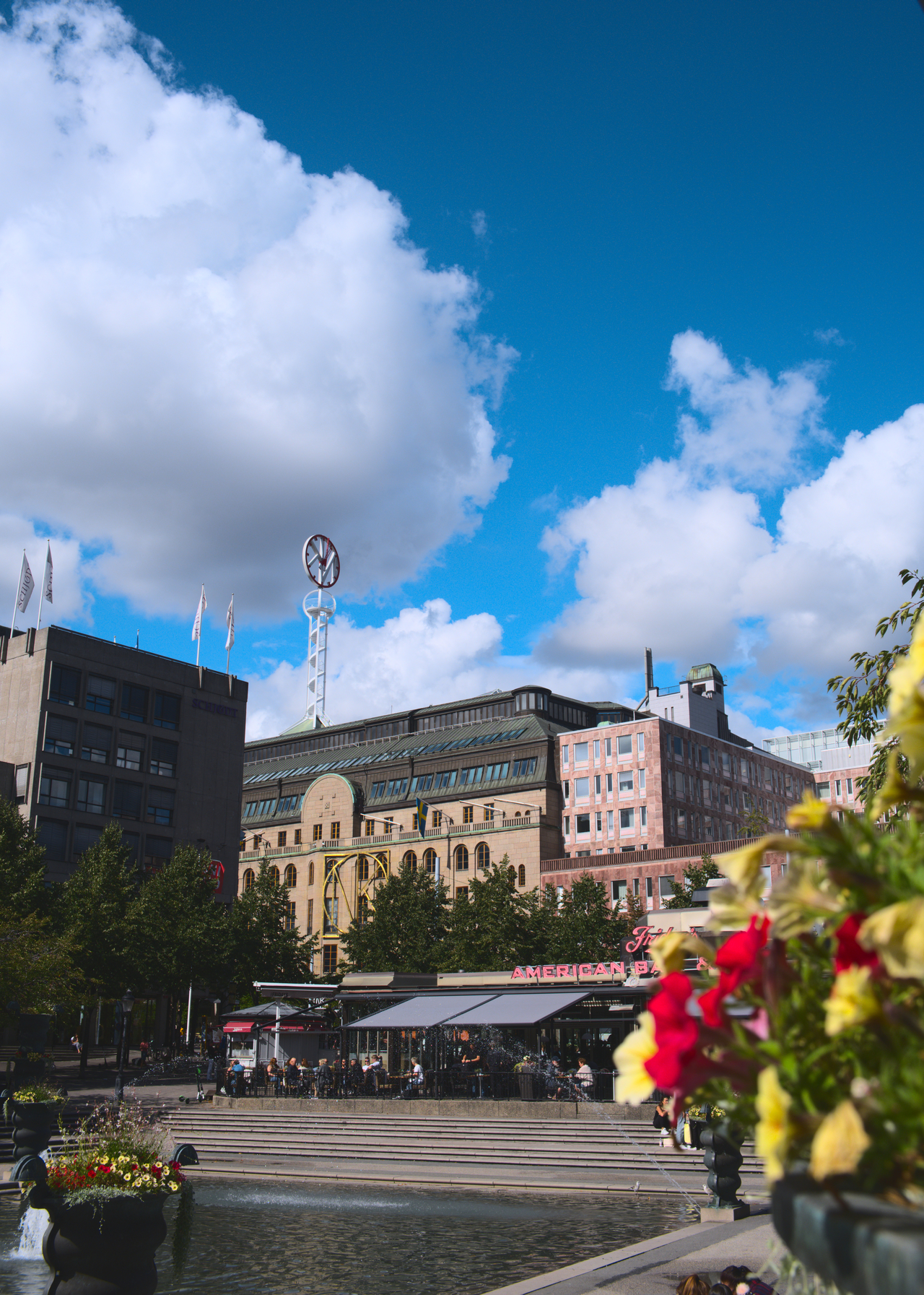 Late summer view of Kungsträdgården in the city centre.